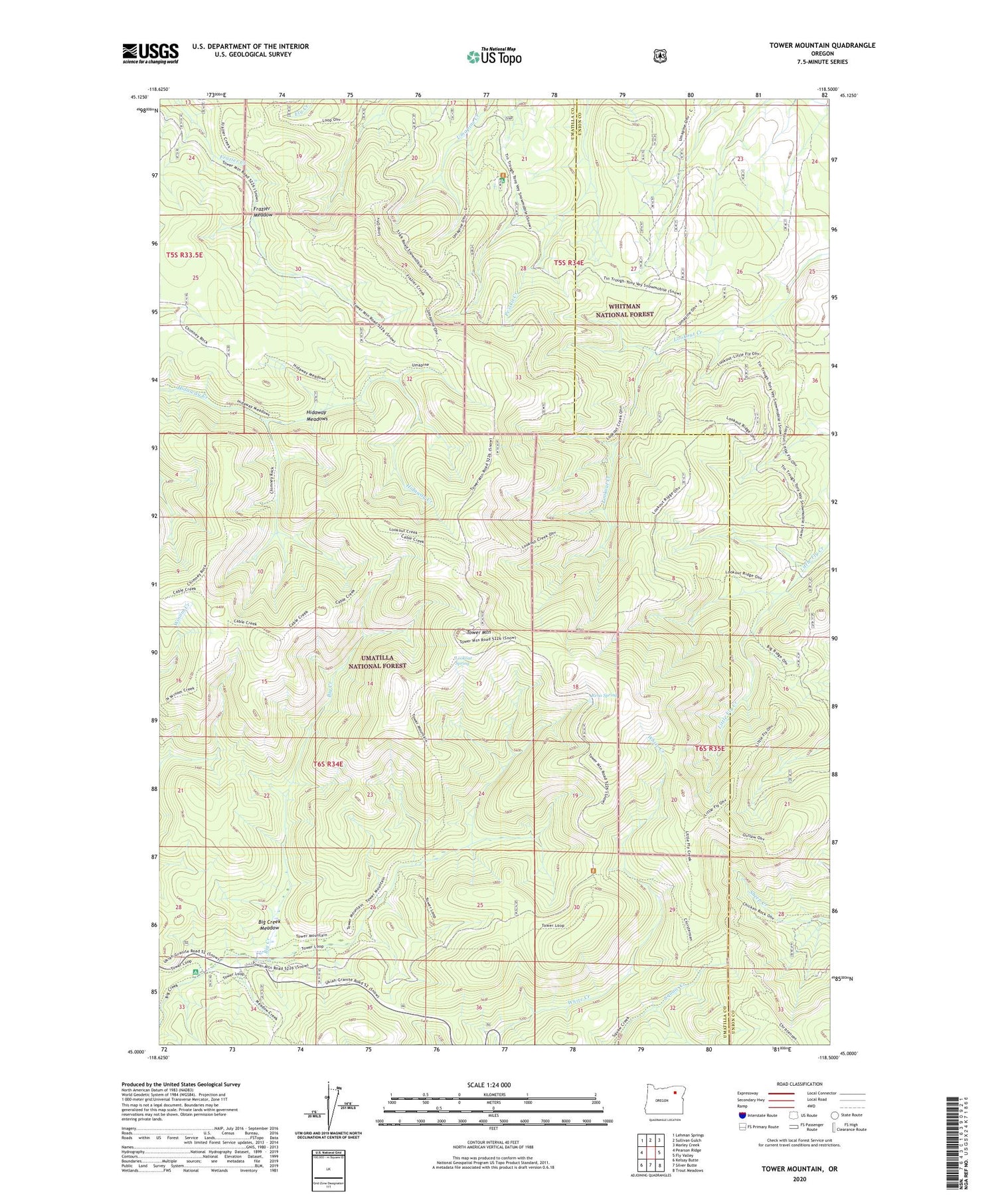 Tower Mountain Oregon US Topo Map Image