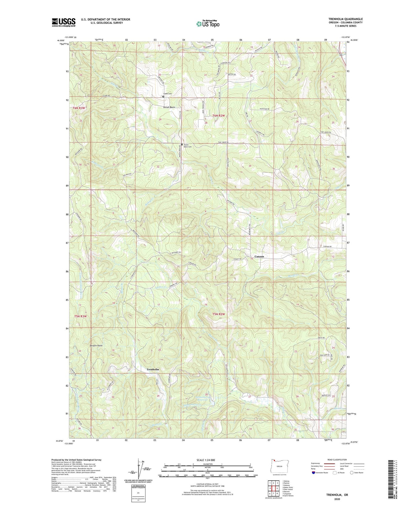 Trenholm Oregon US Topo Map Image