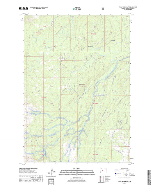 Trout Creek Butte Oregon US Topo Map Image