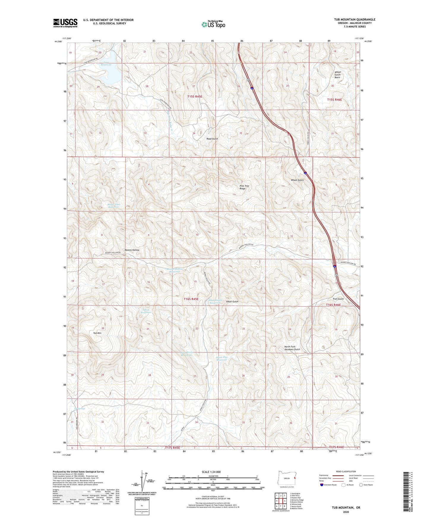 Tub Mountain Oregon US Topo Map Image