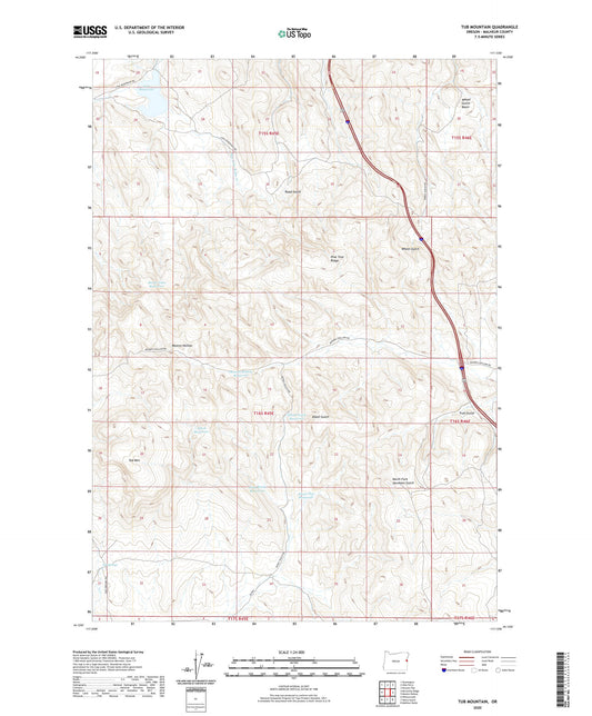 Tub Mountain Oregon US Topo Map Image