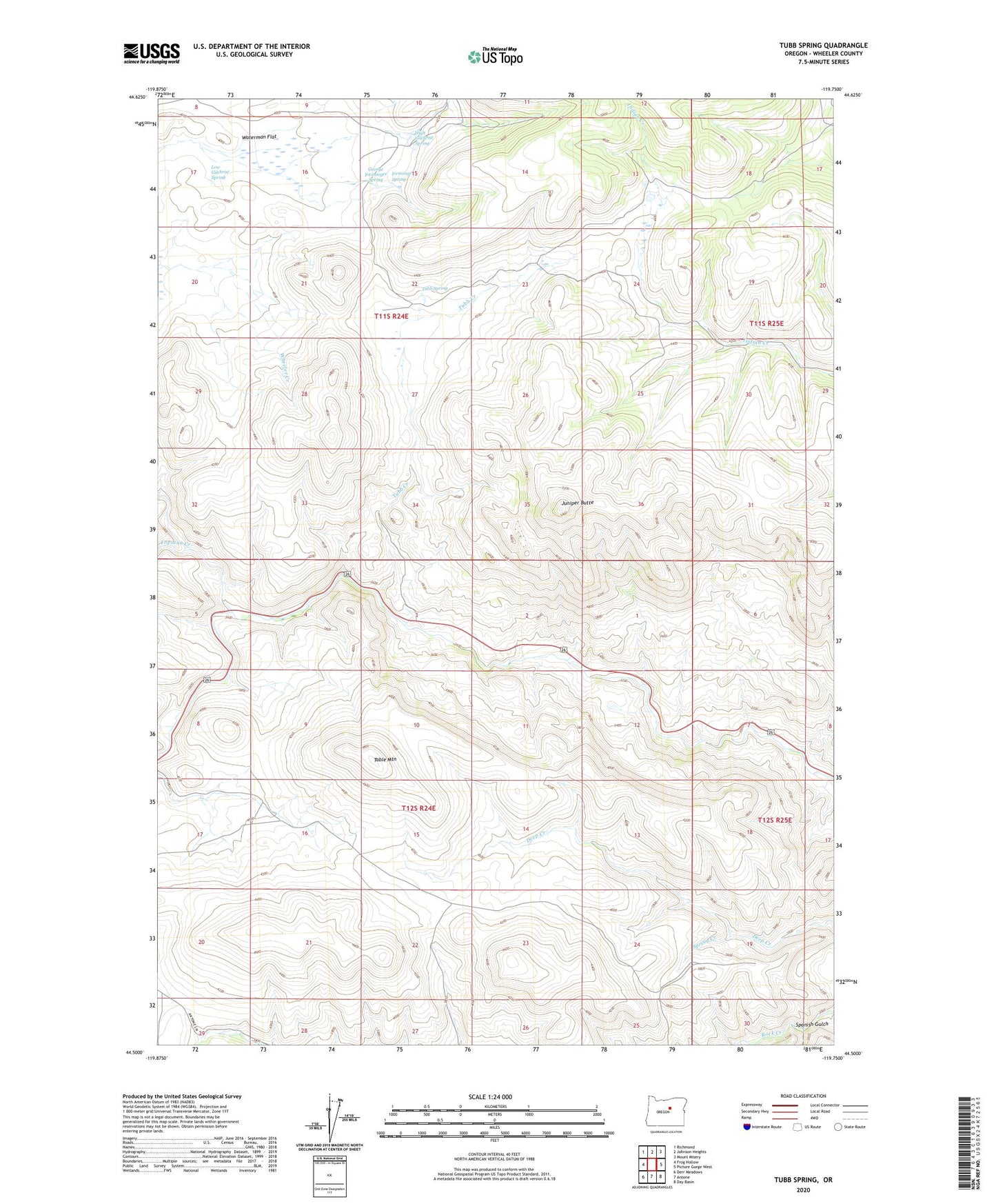 Tubb Spring Oregon US Topo Map Image