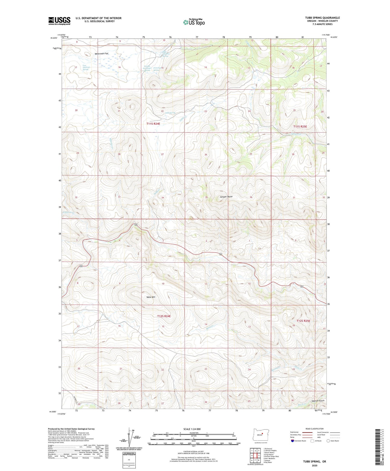 Tubb Spring Oregon US Topo Map Image