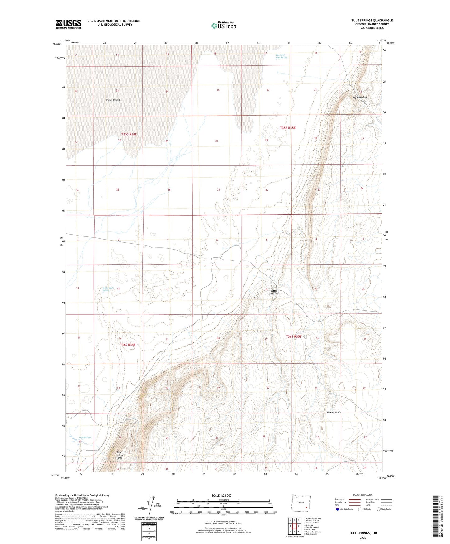 Tule Springs Oregon US Topo Map Image