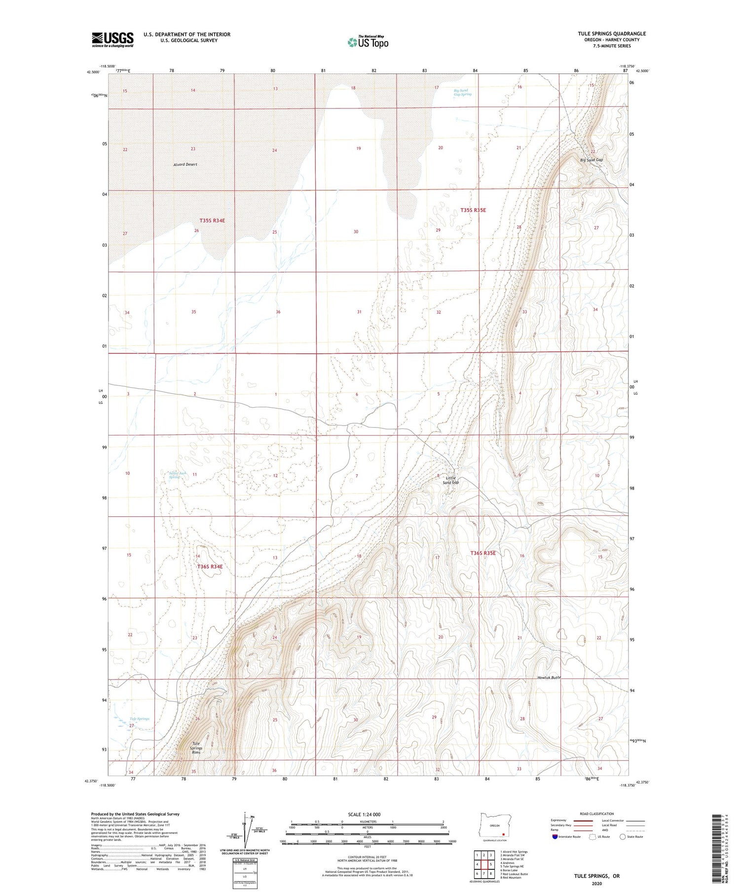 Tule Springs Oregon US Topo Map Image