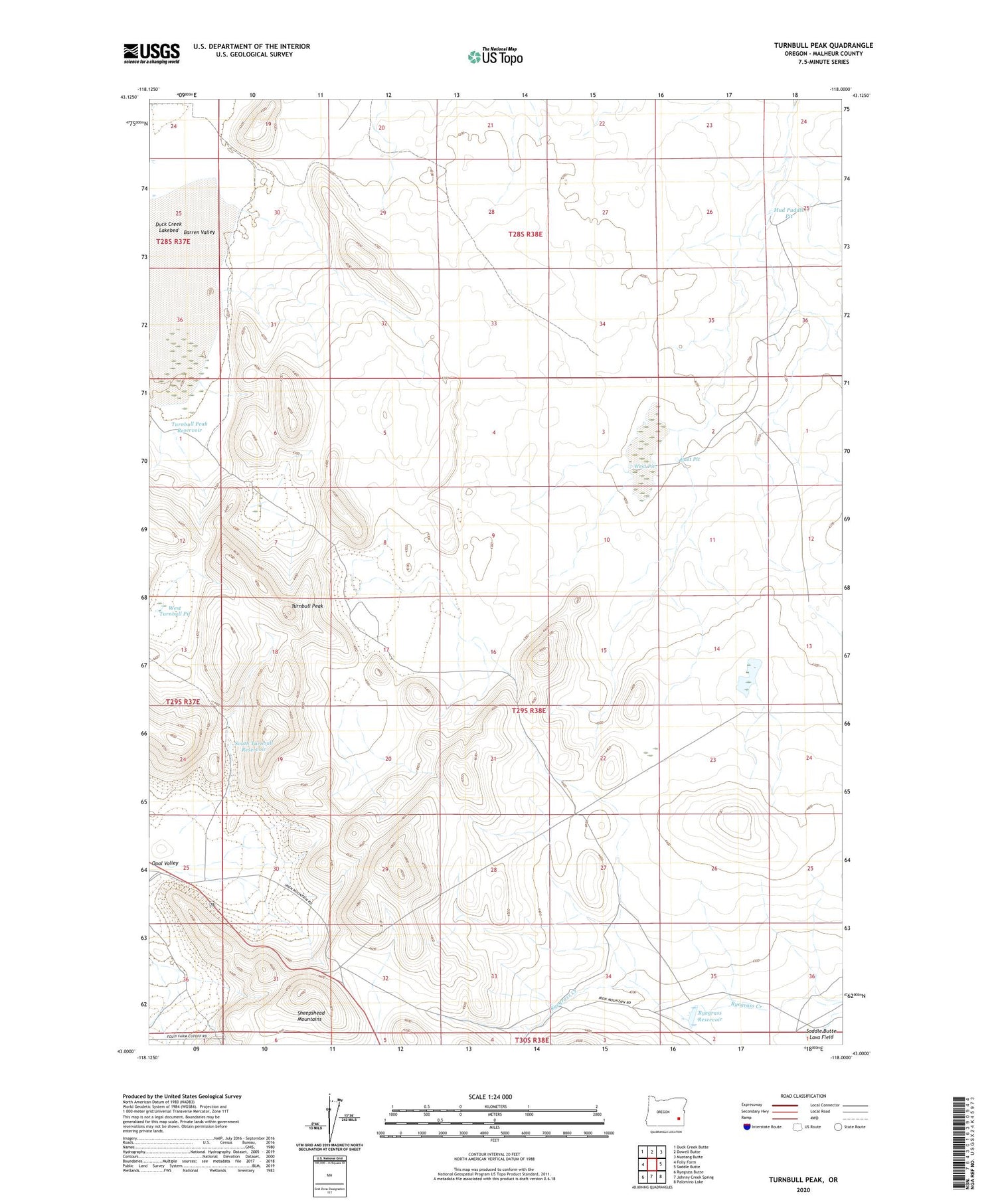 Turnbull Peak Oregon US Topo Map Image