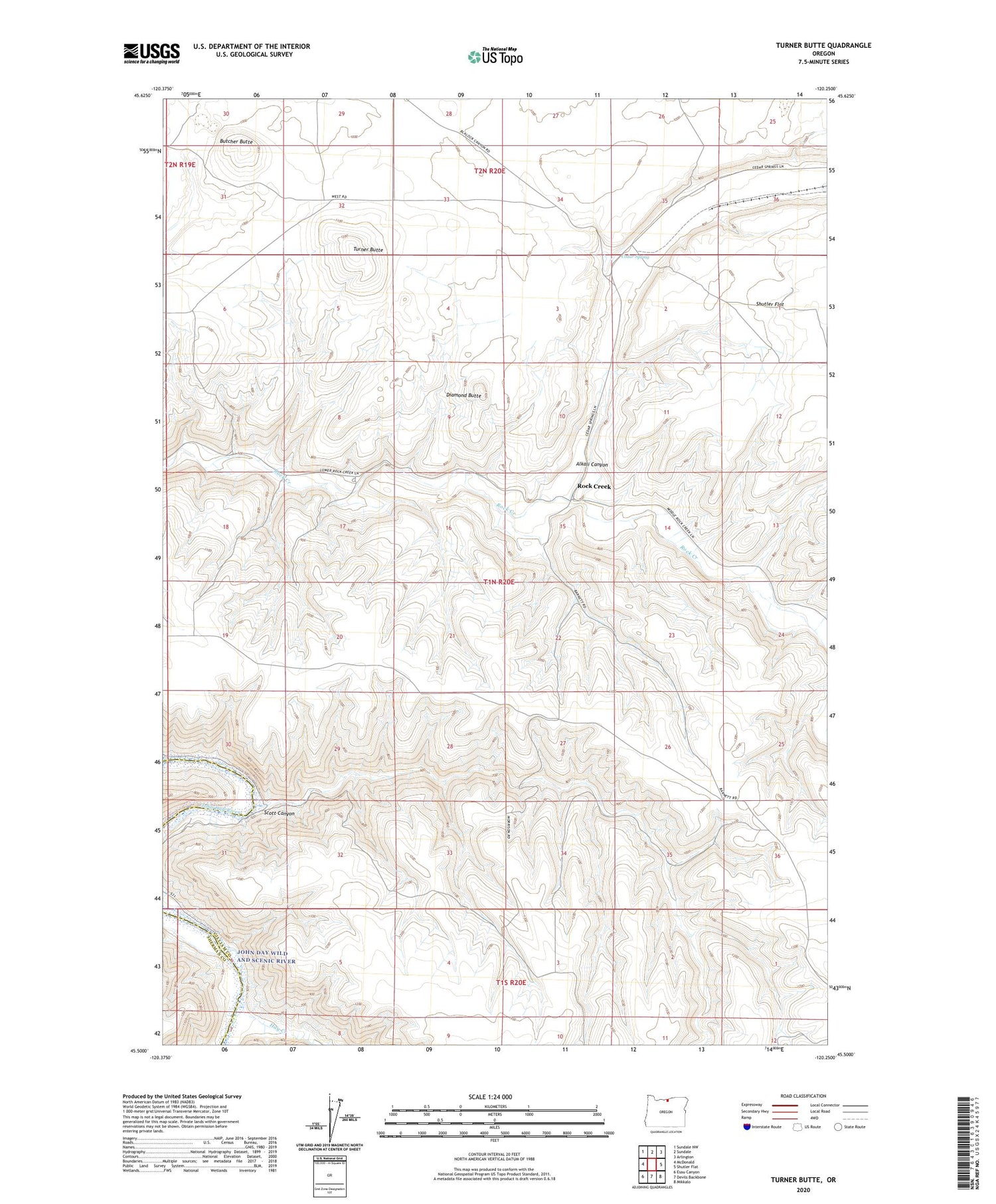 Turner Butte Oregon US Topo Map Image