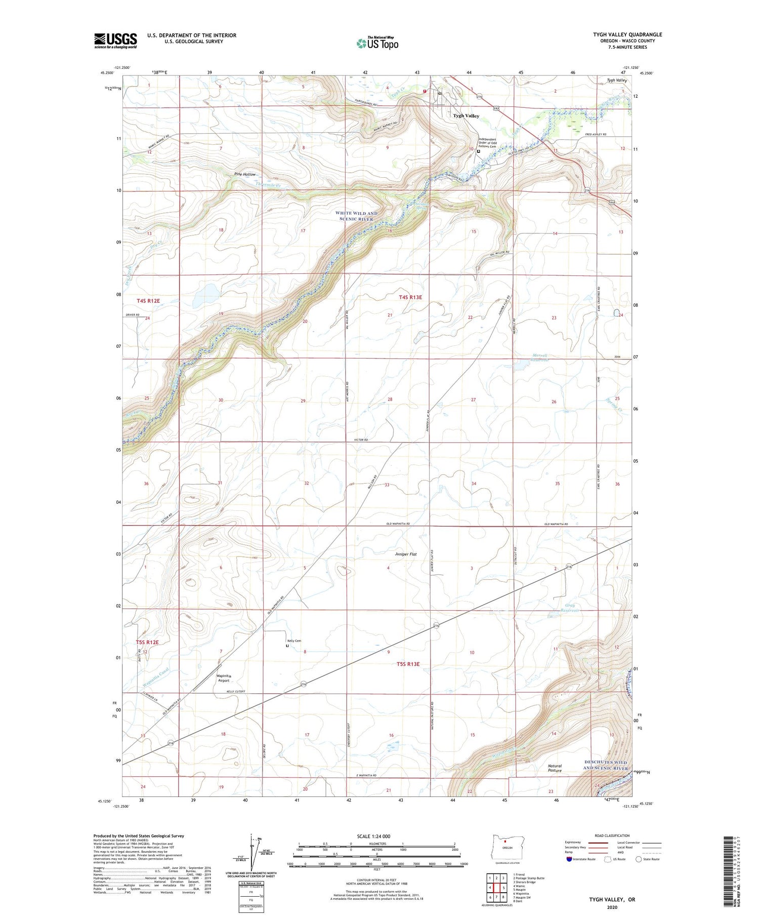 Tygh Valley Oregon US Topo Map Image