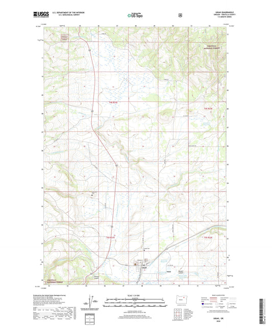Ukiah Oregon US Topo Map Image