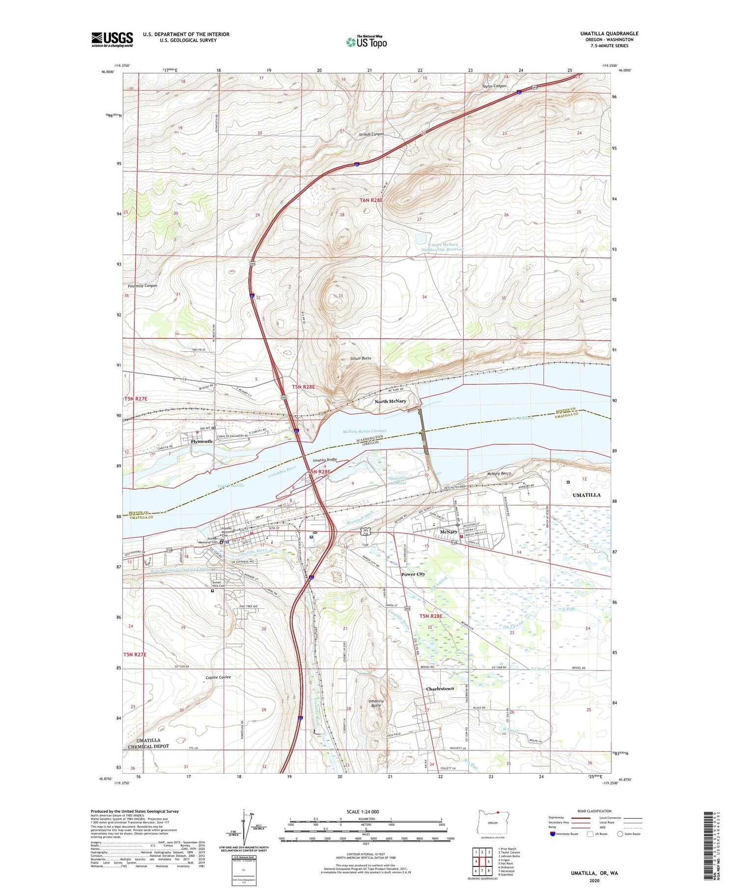 Umatilla Oregon US Topo Map Image