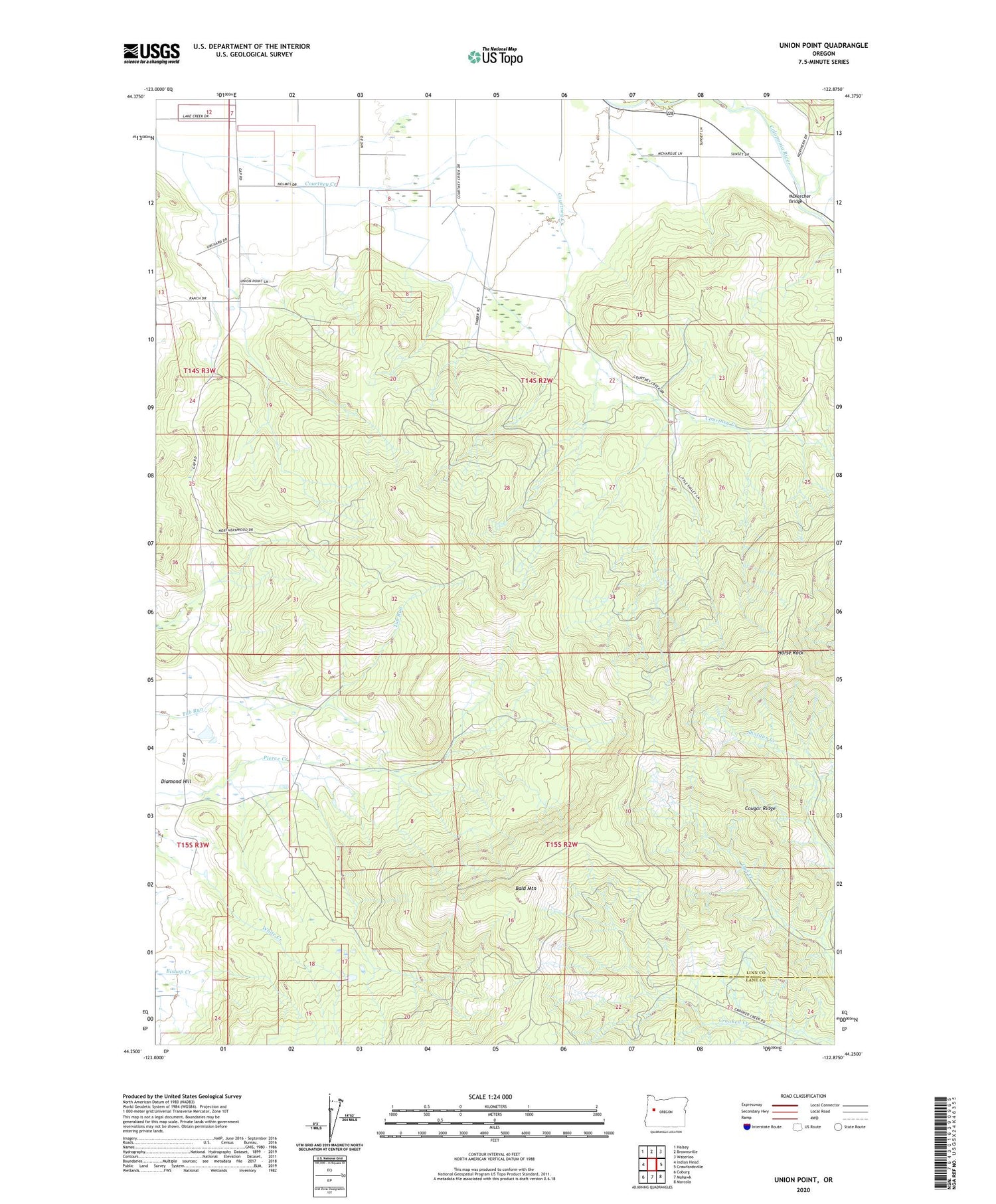 Union Point Oregon US Topo Map Image