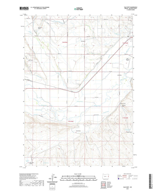 Vale West Oregon US Topo Map Image