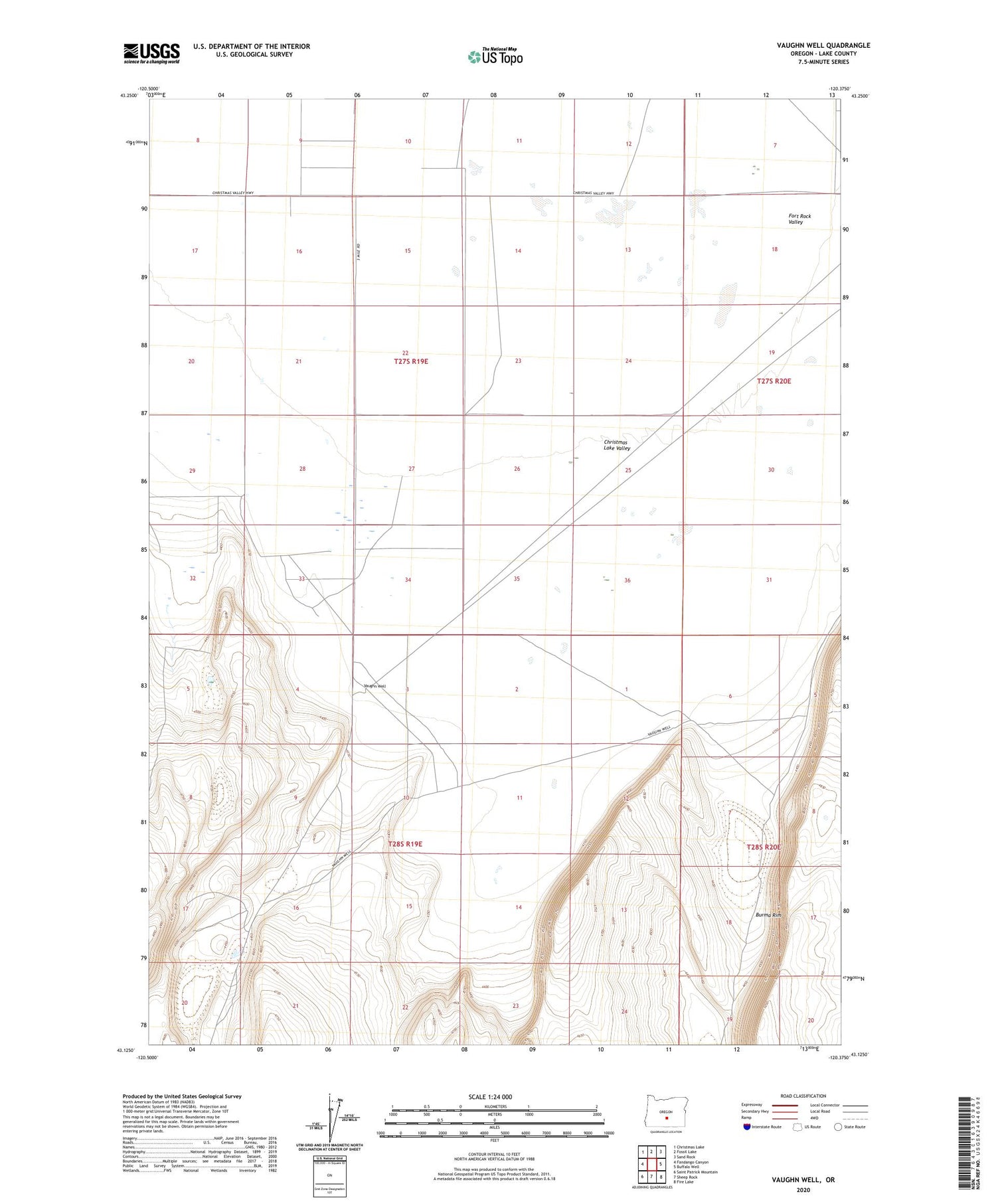 Vaughn Well Oregon US Topo Map Image