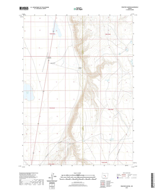 Venator Canyon Oregon US Topo Map Image