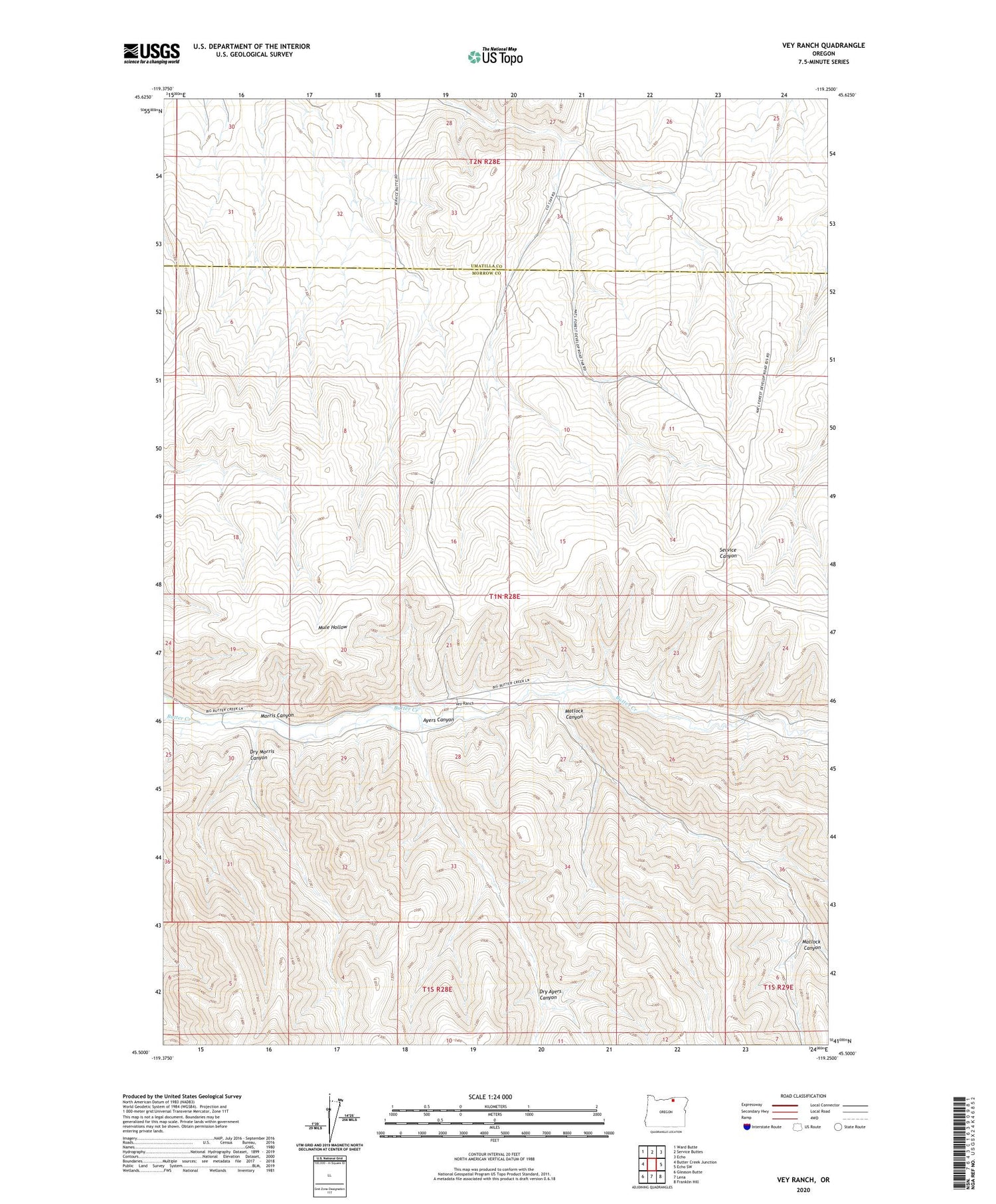 Vey Ranch Oregon US Topo Map Image