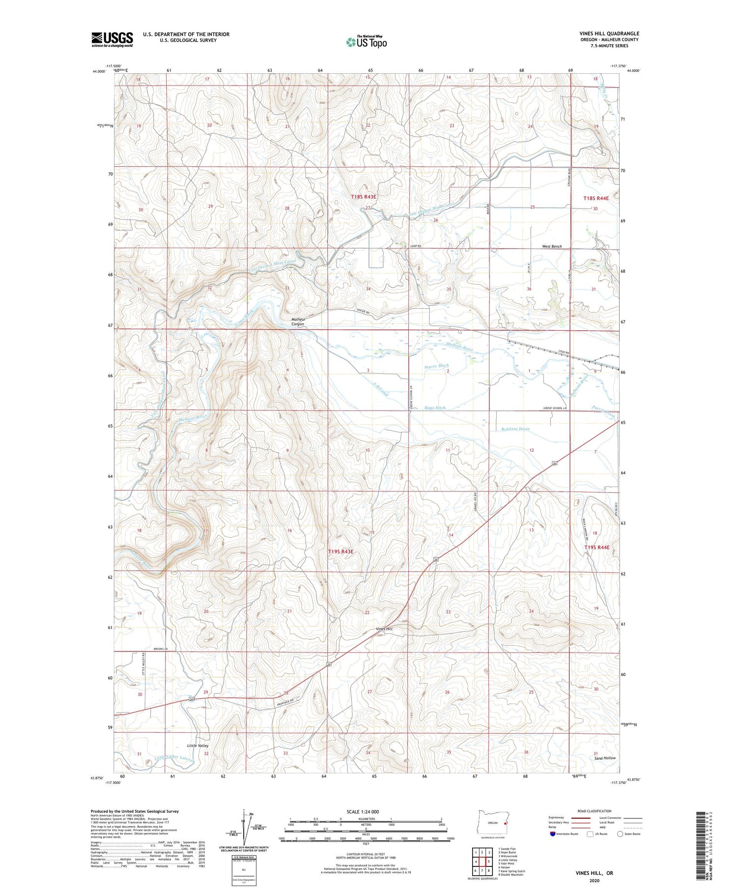 Vines Hill Oregon US Topo Map Image