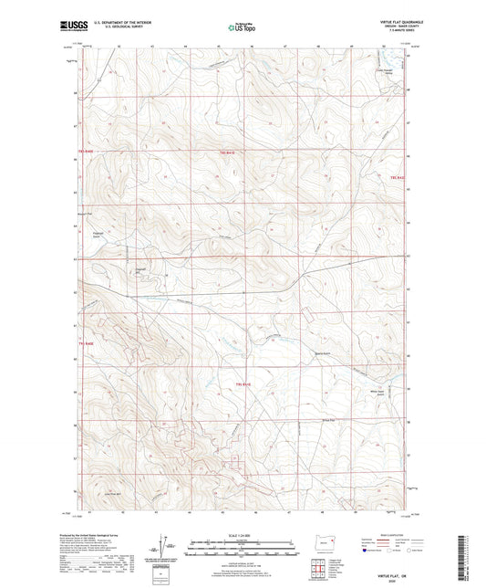 Virtue Flat Oregon US Topo Map Image