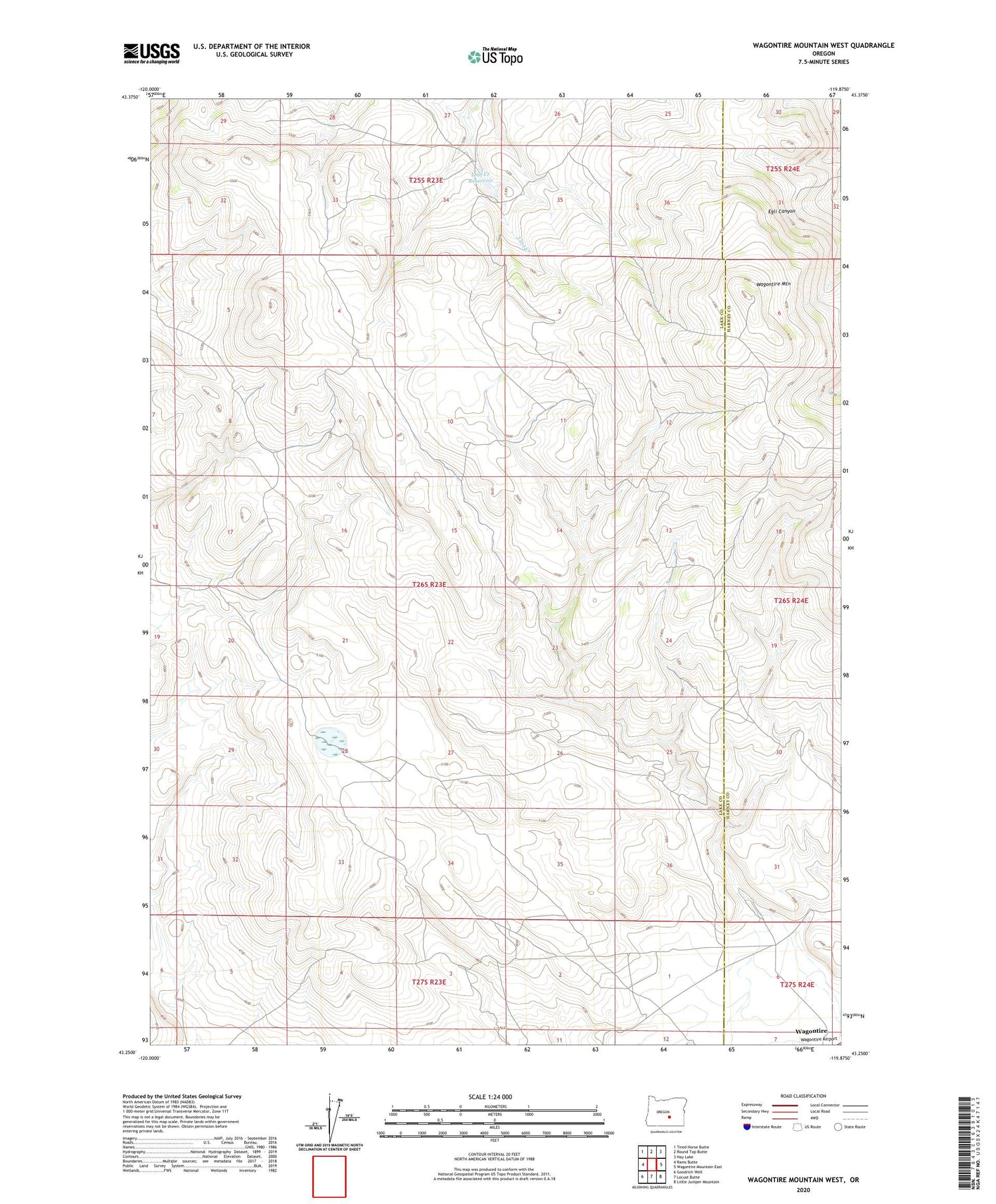 Wagontire Mountain West Oregon US Topo Map Image