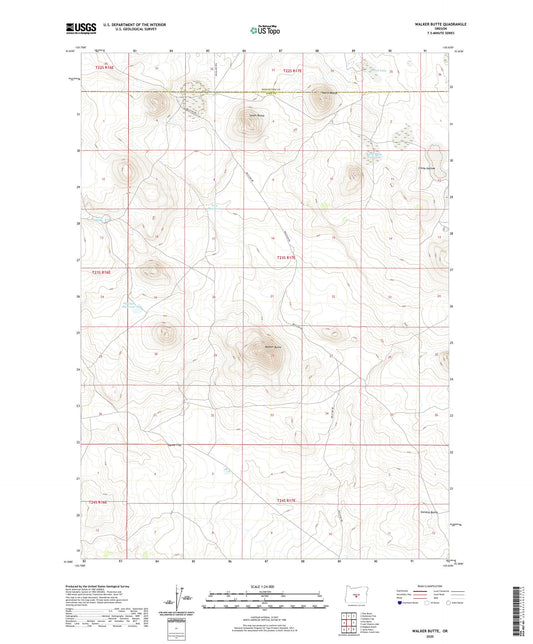 Walker Butte Oregon US Topo Map Image