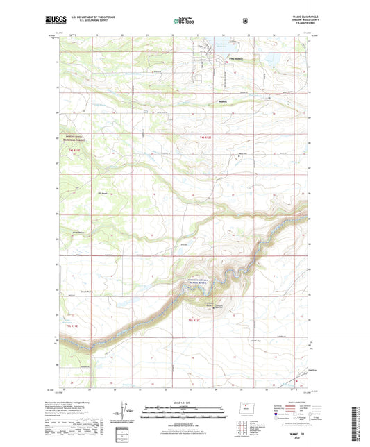 Wamic Oregon US Topo Map Image