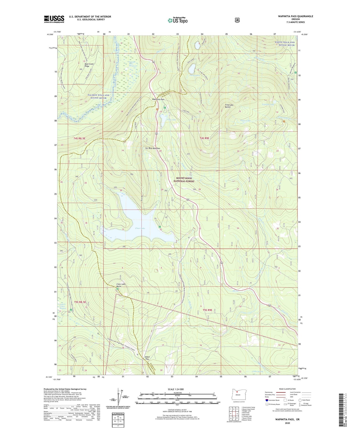 Wapinitia Pass Oregon US Topo Map Image
