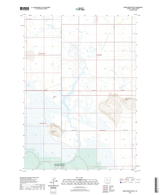 Warm Springs Butte Oregon US Topo Map Image