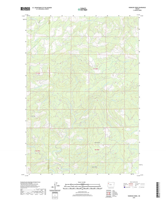 Warnicke Creek Oregon US Topo Map Image