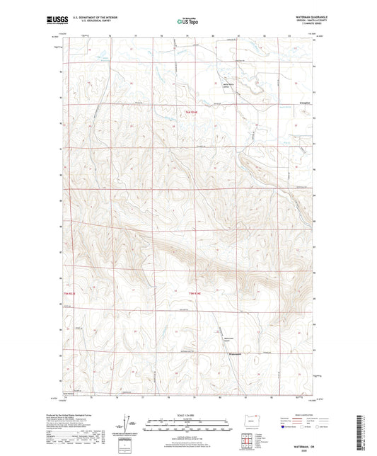 Waterman Oregon US Topo Map Image