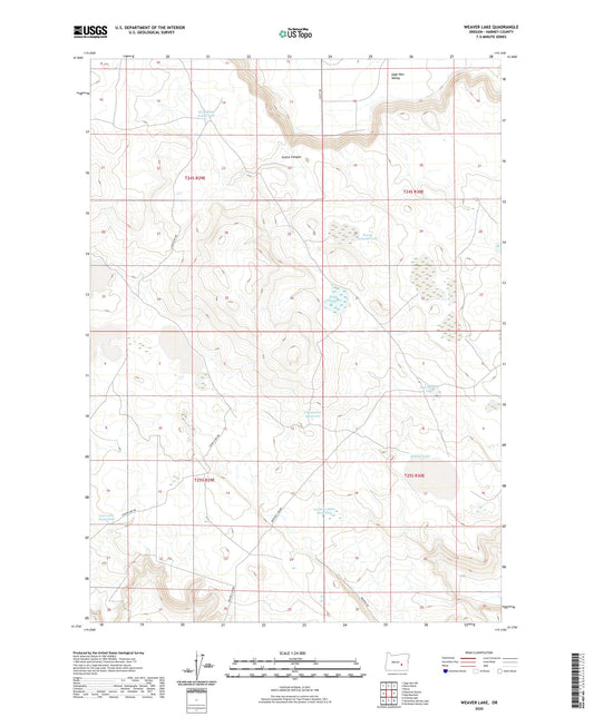 Weaver Lake Oregon US Topo Map Image