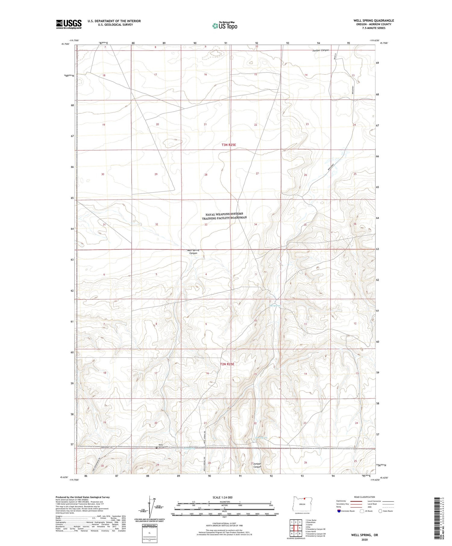 Well Spring Oregon US Topo Map Image