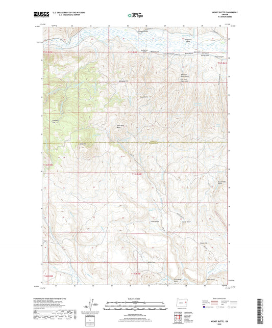 Wendt Butte Oregon US Topo Map Image