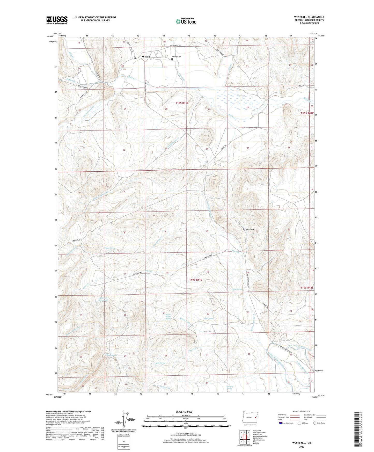 Westfall Oregon US Topo Map Image