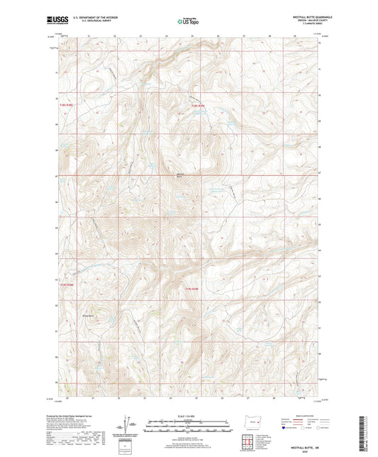 Westfall Butte Oregon US Topo Map Image