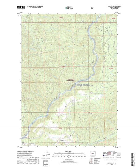 Westfir East Oregon US Topo Map Image