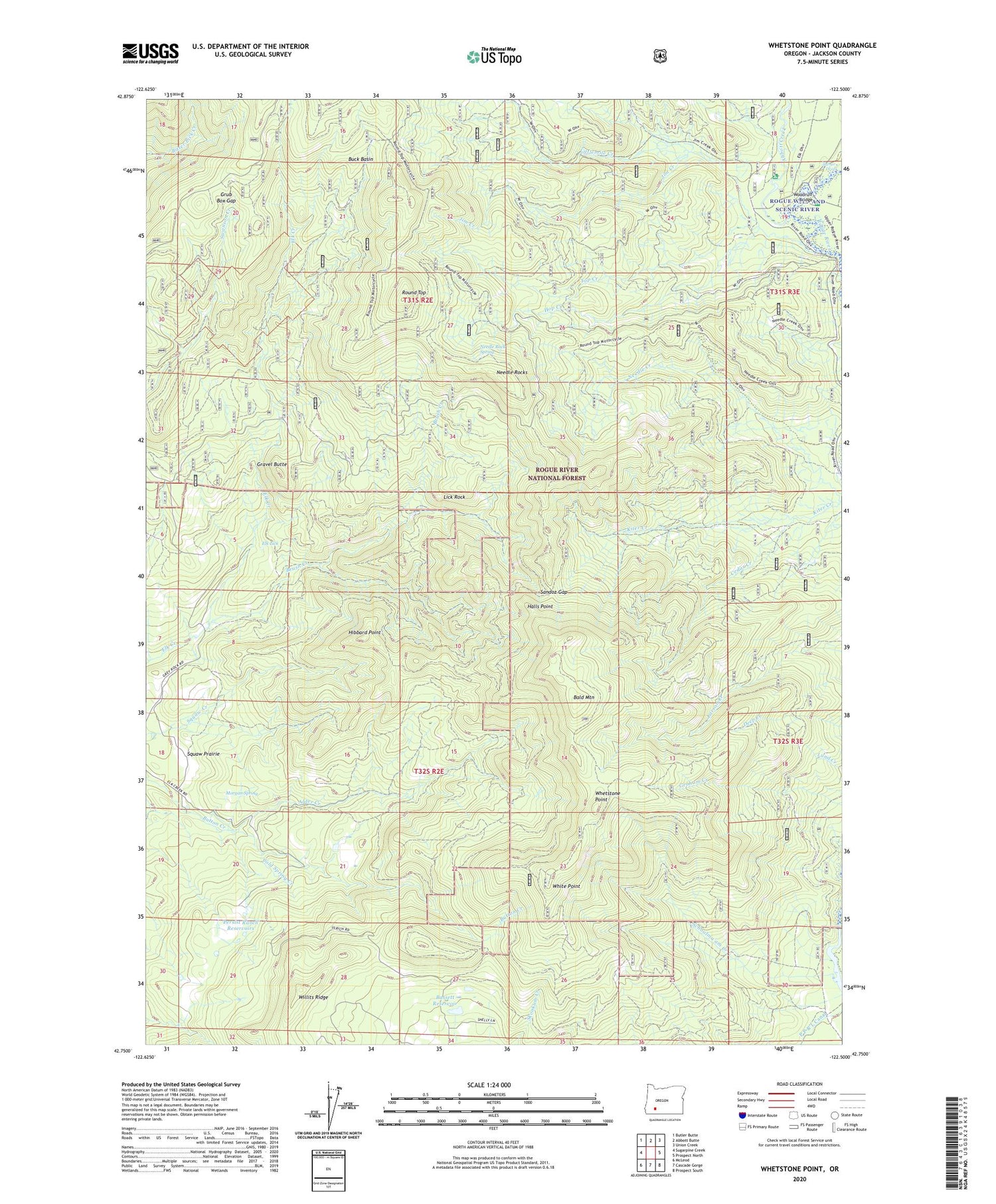 Whetstone Point Oregon US Topo Map Image