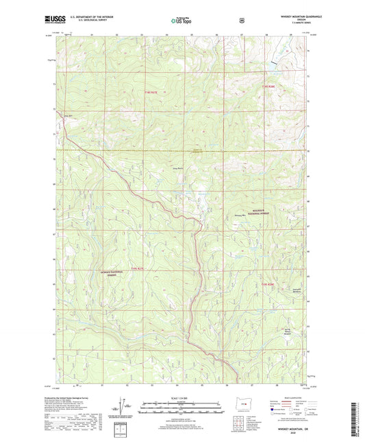 Whiskey Mountain Oregon US Topo Map Image