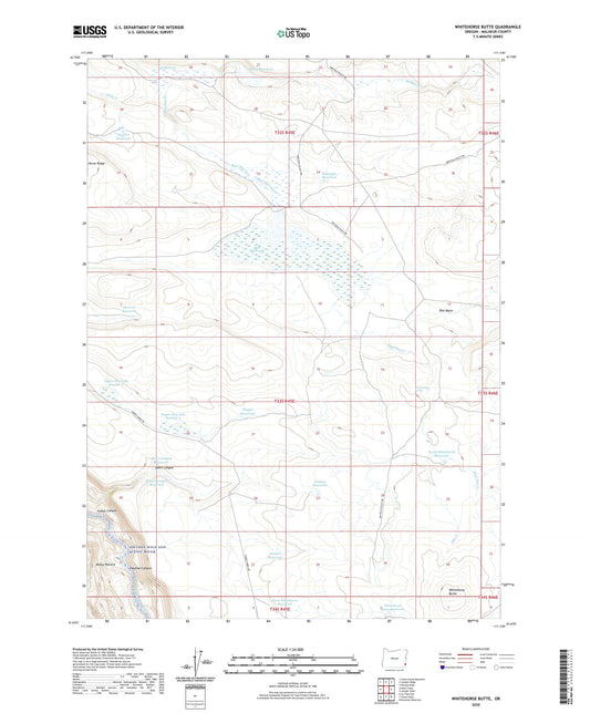 Whitehorse Butte Oregon US Topo Map Image