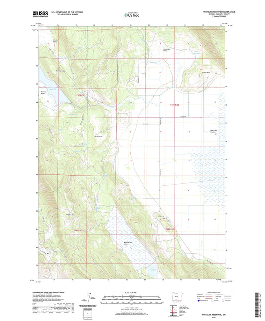 Whiteline Reservoir Oregon US Topo Map Image
