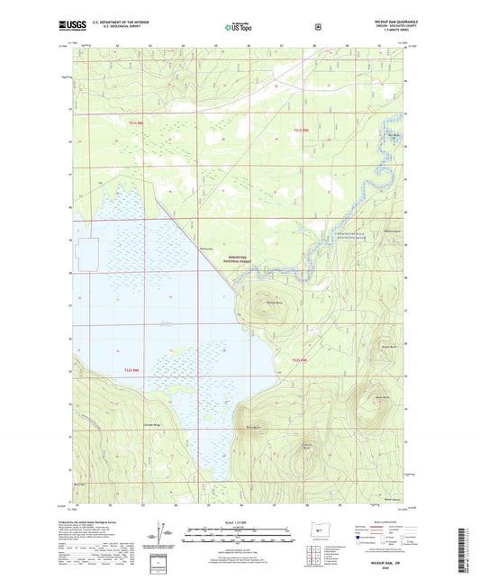 Wickiup Dam Oregon US Topo Map Image