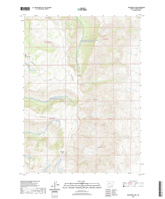 Wildhorse Lake Oregon US Topo Map Image