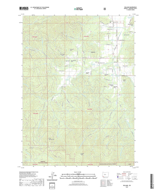 Williams Oregon US Topo Map Image