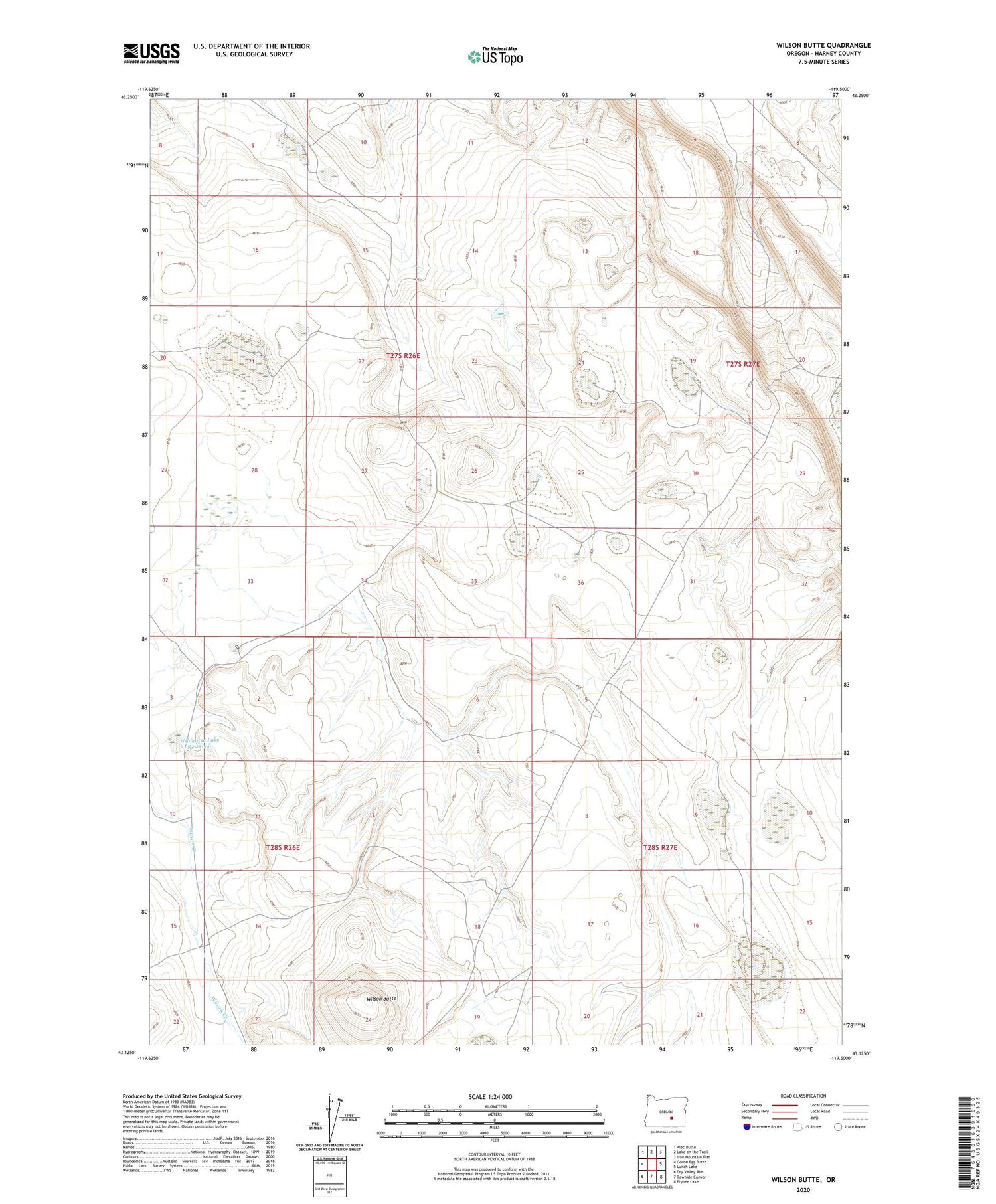 Wilson Butte Oregon US Topo Map Image