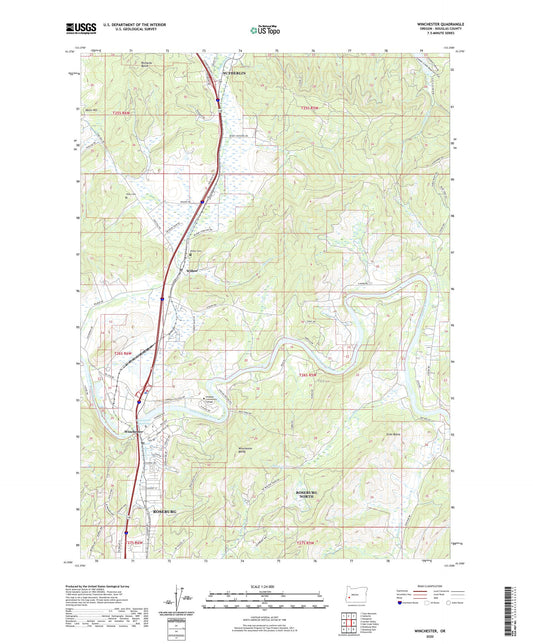 Winchester Oregon US Topo Map Image