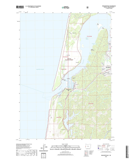 Winchester Bay Oregon US Topo Map Image