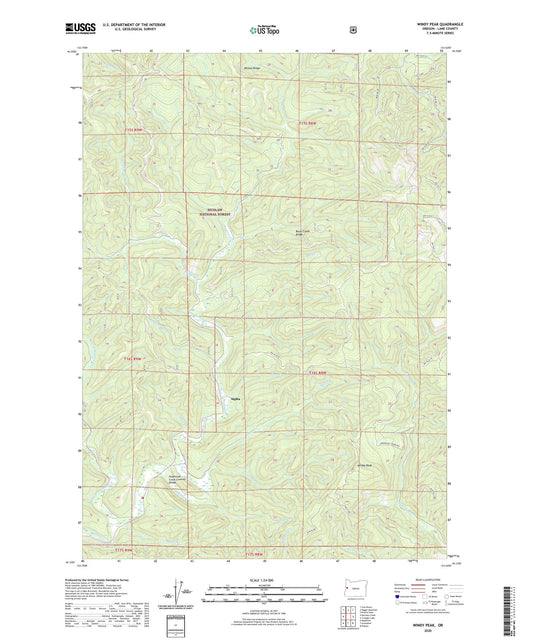 Windy Peak Oregon US Topo Map Image