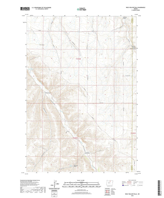 Wolf Hollow Falls Oregon US Topo Map Image