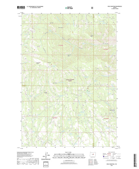 Wolf Mountain Oregon US Topo Map Image