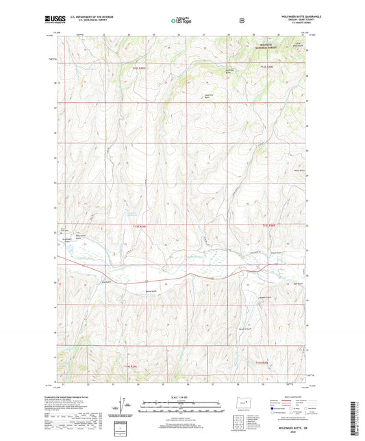 Wolfinger Butte Oregon US Topo Map Image