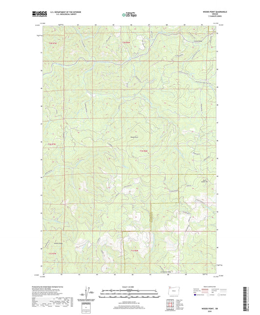 Woods Point Oregon US Topo Map Image
