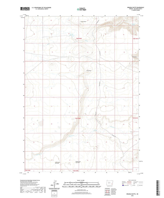 Wrangle Butte Oregon US Topo Map Image